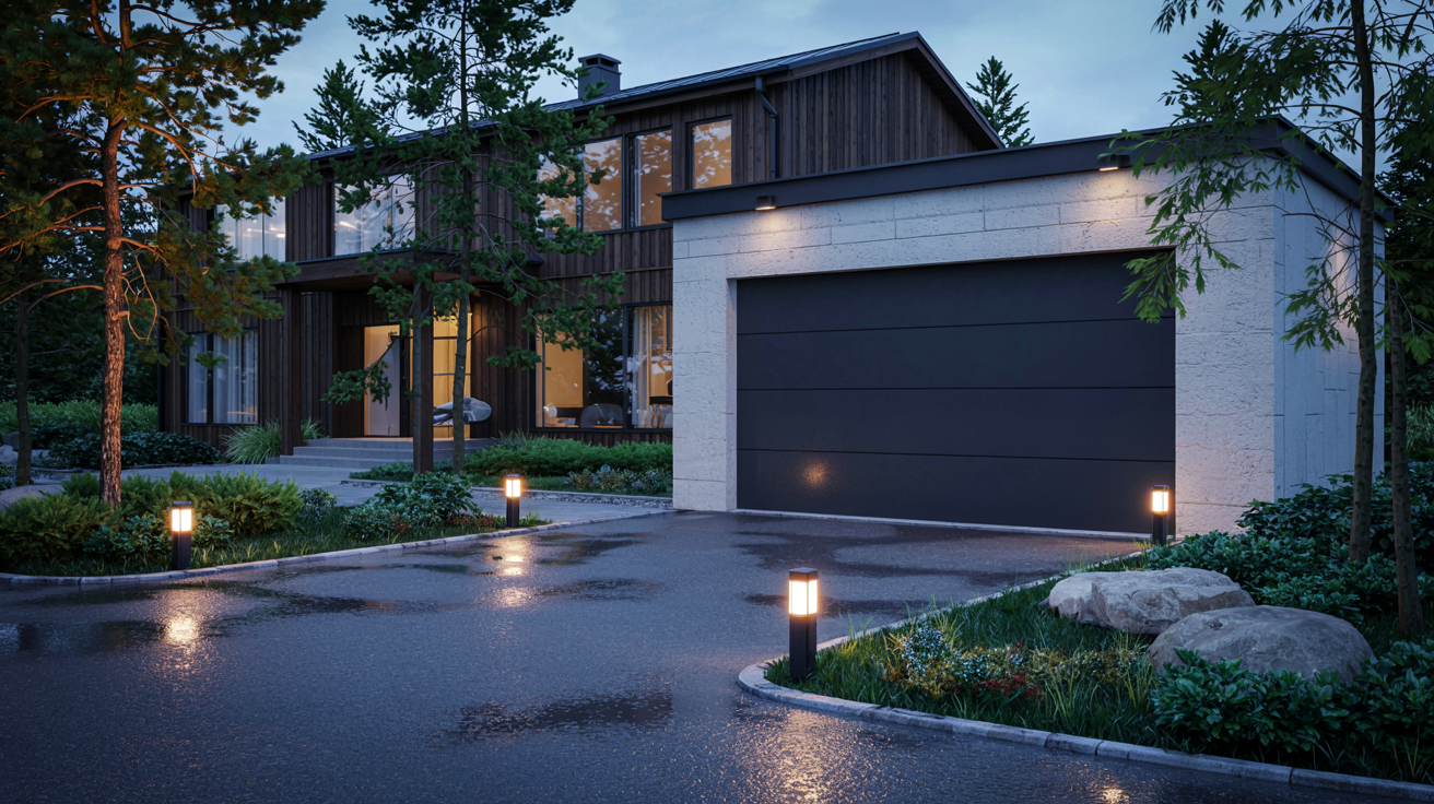 carport garage driveway uppfart belysning auto