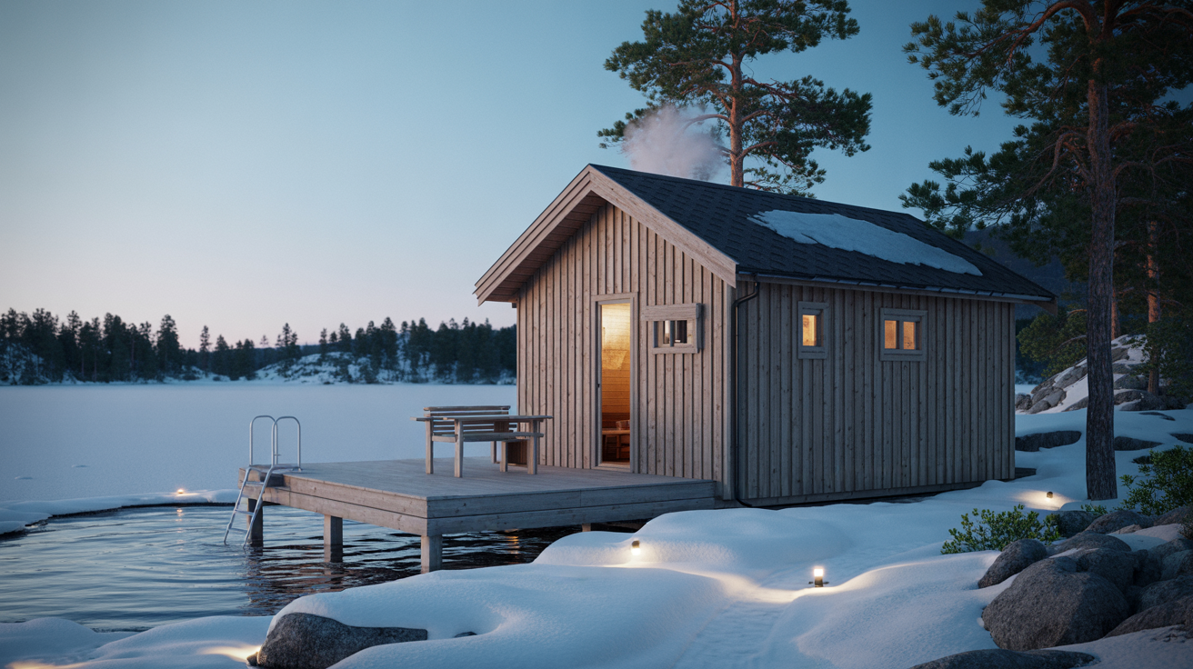 sauna outdoor winter dip
