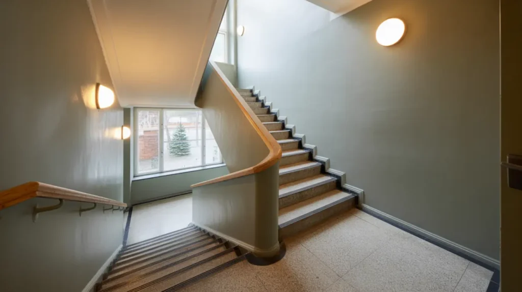 trapphusrenovering med ny belysning och m lning i gamleg rden kristianstad