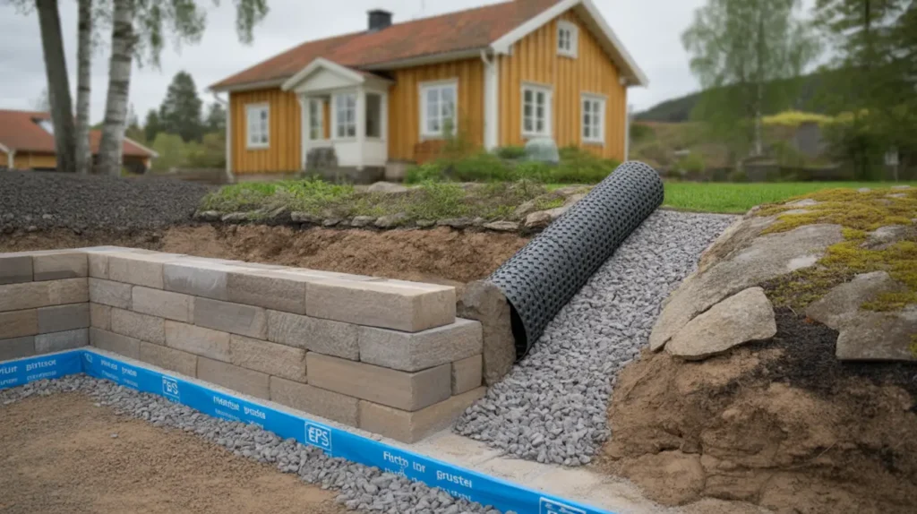 st dmur i tr dg rden r tt konstruktion dr nering och frostskydd som h ller i l ngden